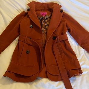 Burnt orange peacoat, excellent condition